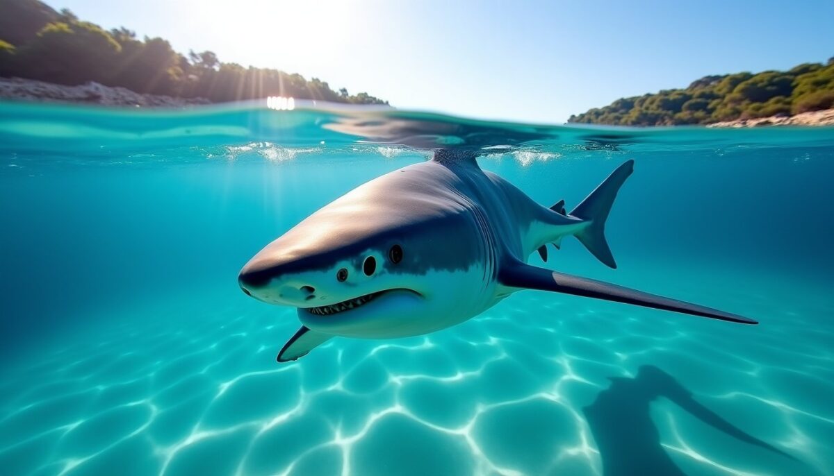 Un impressionnant requin bleu de deux mètres observé au large des côtes du Var Un impressionnant requin bleu de deux mètres observé au large des côtes du Var